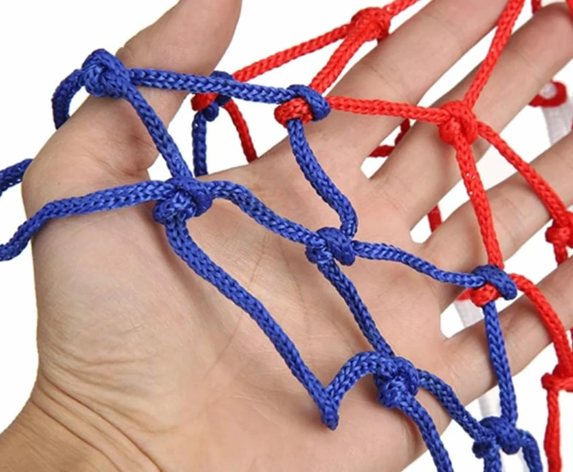 Red de Baloncesto Profesional de Nailon Tricolor 50 cm, 2 Piezas Accesorios Deportes