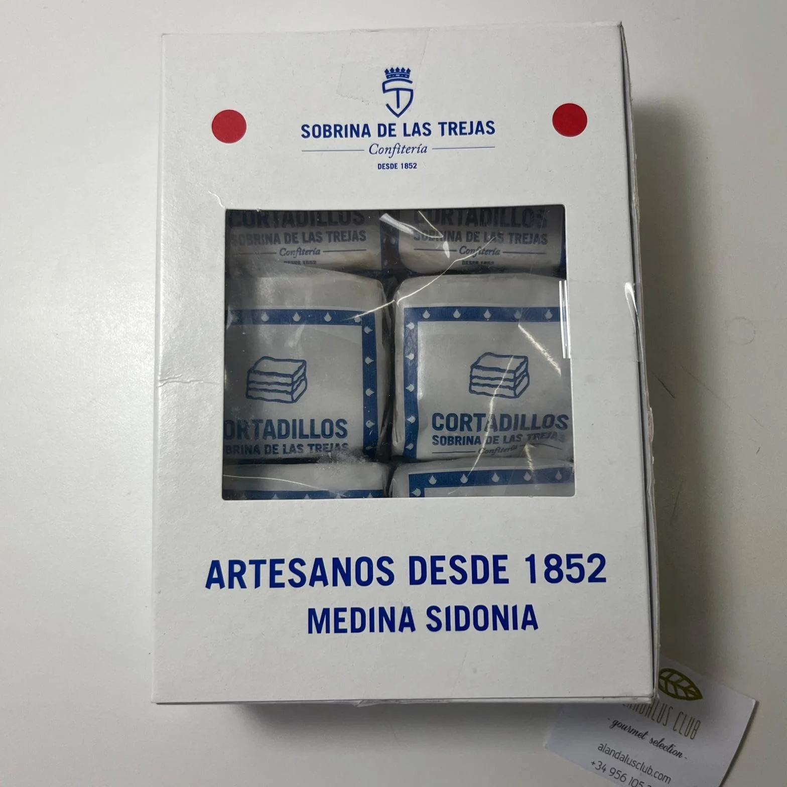 Cortadillo - Dulce con Cabello de Angel - Caja de 6 unidades - Elaborado en Medina Sidonia - Sobrina de las Trejas (Pack de 1 caja)