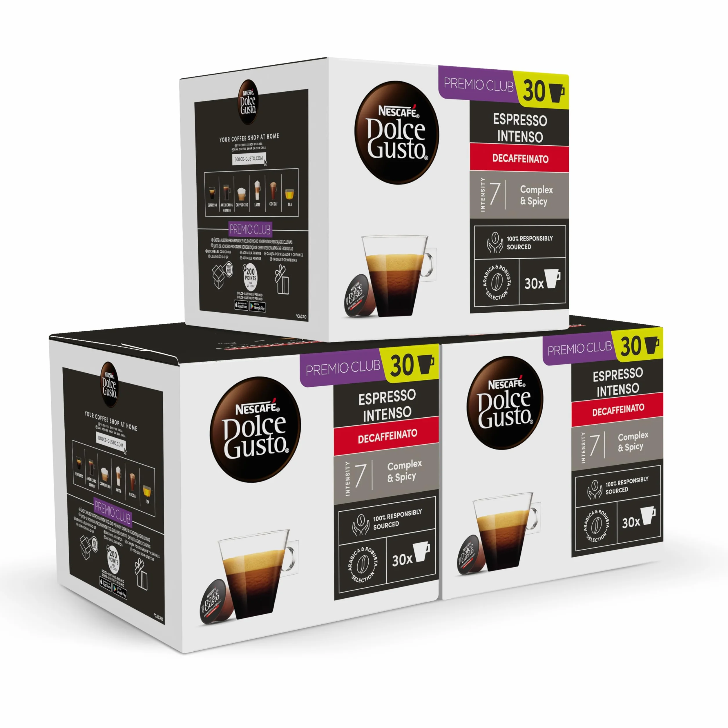 NESCAFÉ Dolce Gusto Espresso Intenso Descafeinado Kapsułki 90 Sztuk (3x30) Oryginalne