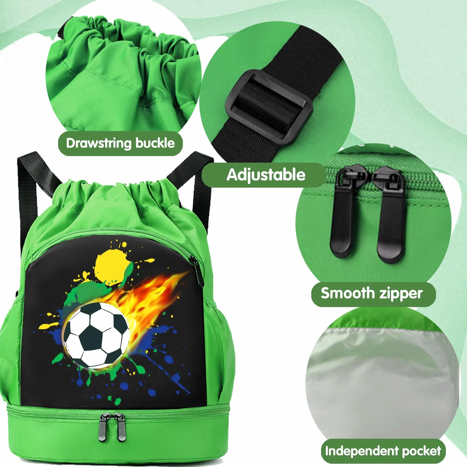 YOUYIKE Mochila Deportiva Impermeable Bolsa Playa Gimnasio Viaje Cordón
