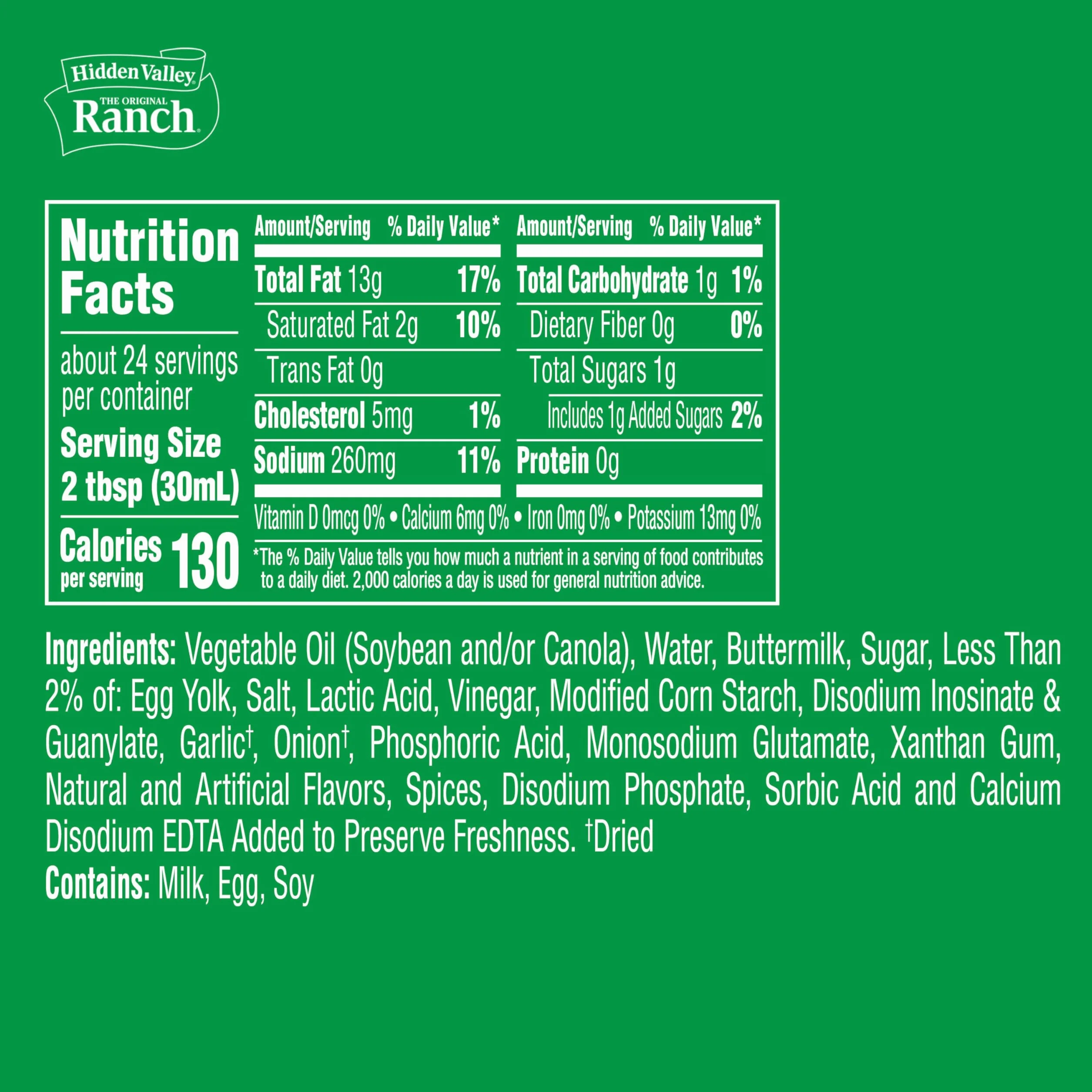 Salsa de ensalada Hidden Valley Ranch Buttermilk (473ml) Importación US!