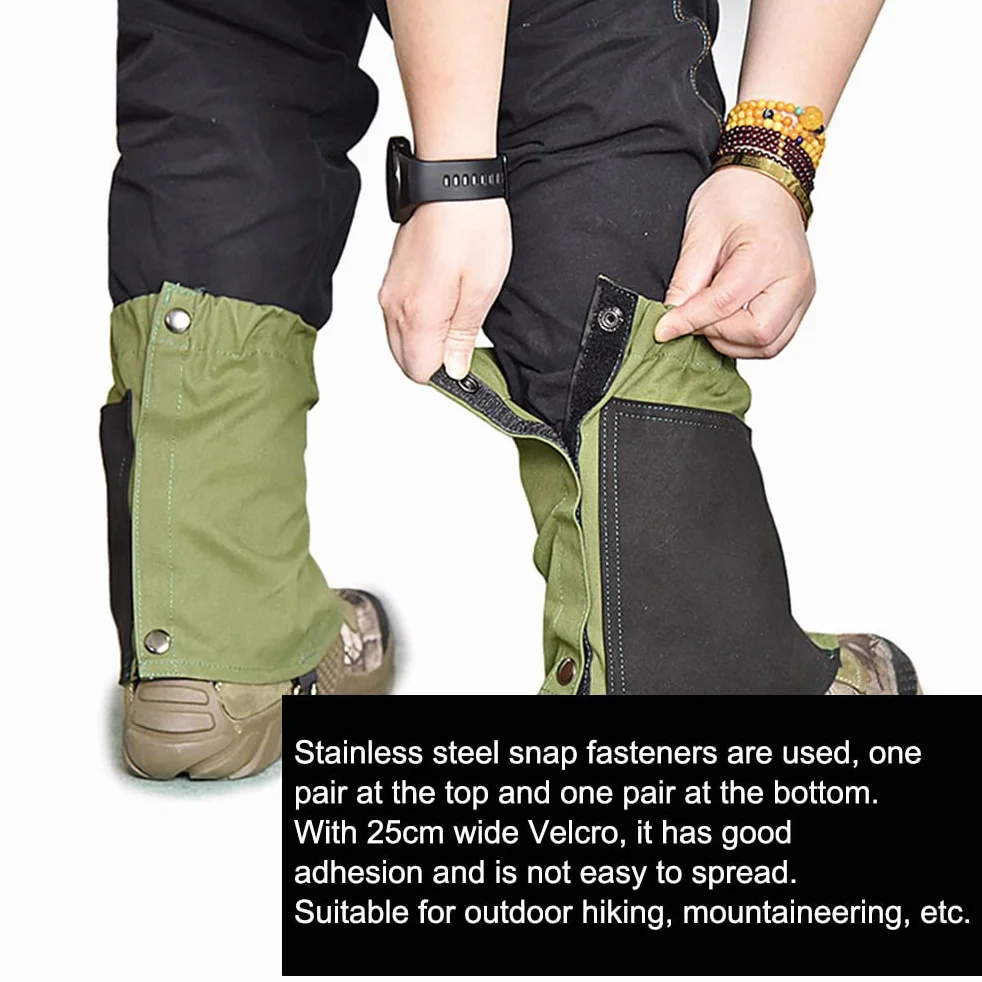 Polainas Impermeables Tobillo Senderismo Ajustables para Zapatos Mujeres Hombres