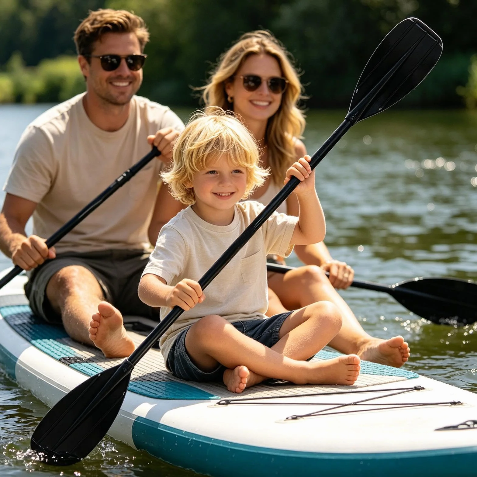 Paleta De Kayak Fibra De Carbono 2 Piezas Doble Cabezal Ligero Remos Kayak Timón Viajes Pesca Río Mar