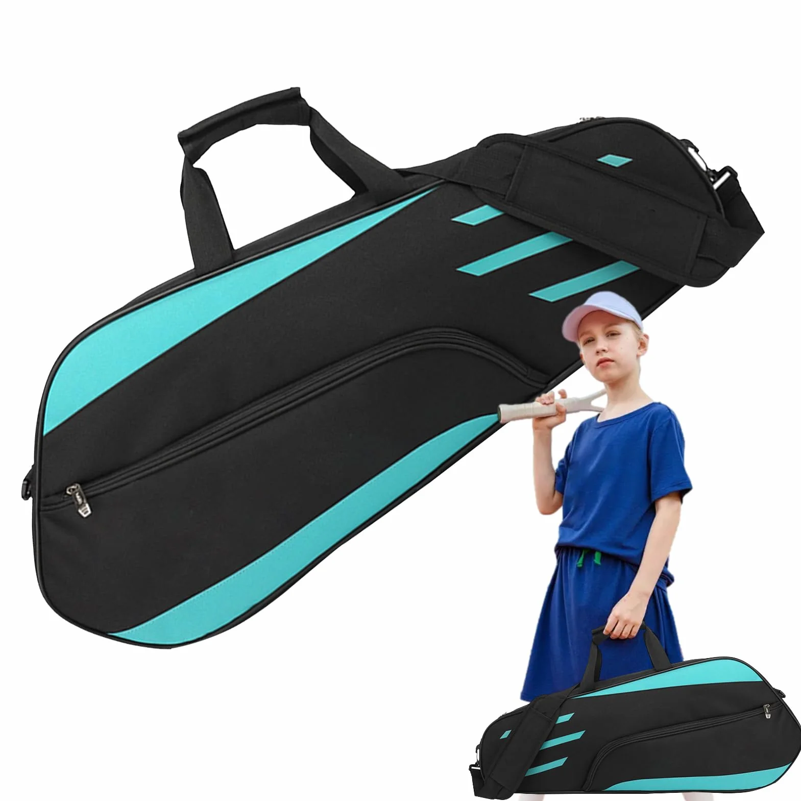 Bolsa Raqueta De Badminton 3 Case Deportiva Cubierta Hombro Protectora Grande Portavasos Resistente Agua Organizador Tenis Portátil Viaje