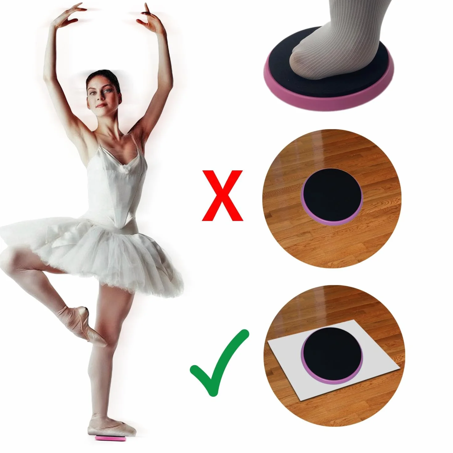 CampTeck Tabla de Giro Ballet Disco Giratorio Spin Board Rosa Goma EVA