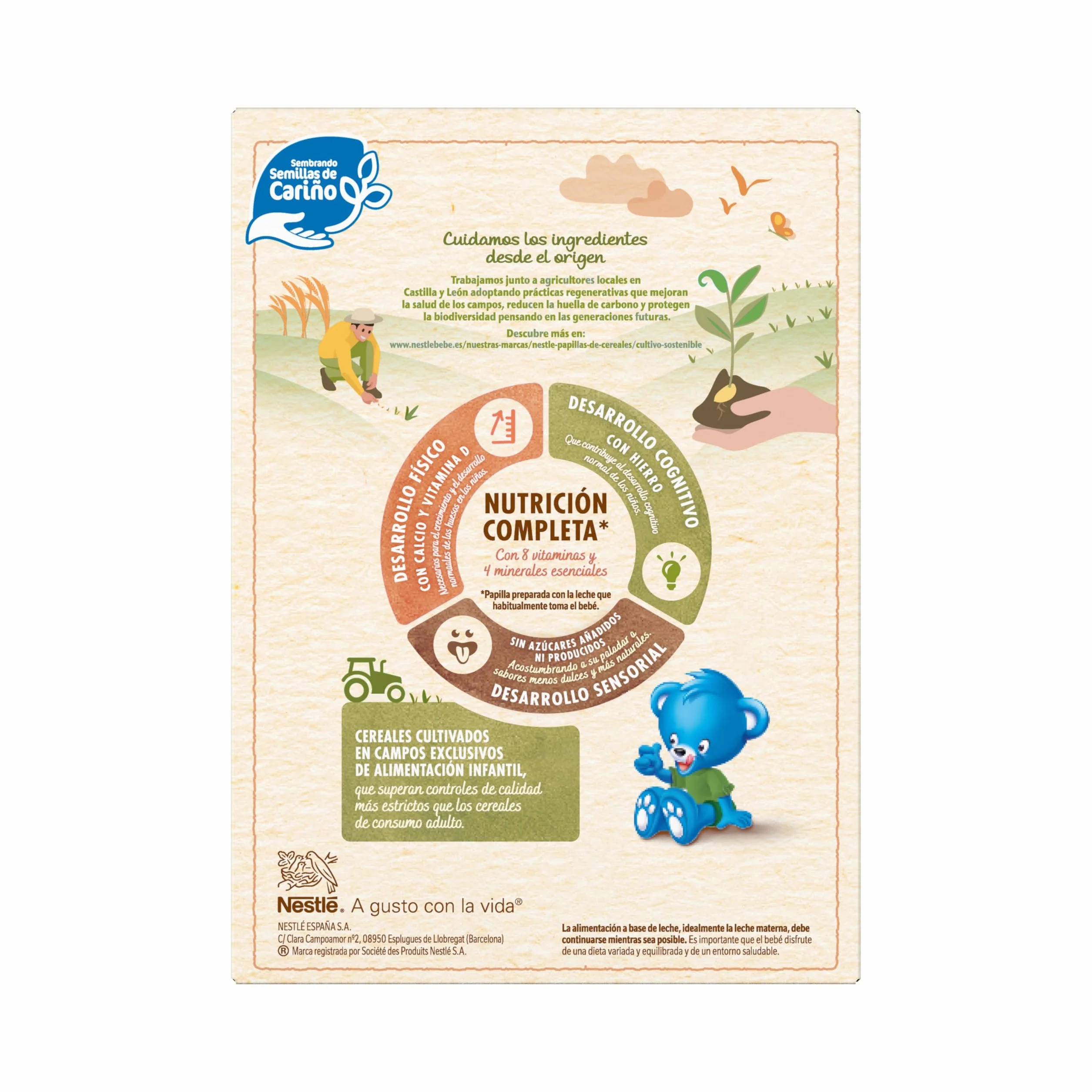 NESTLÉ Papilla 8 Cereales con Fruta 330g, sin azúcares añadidos, pack de 8