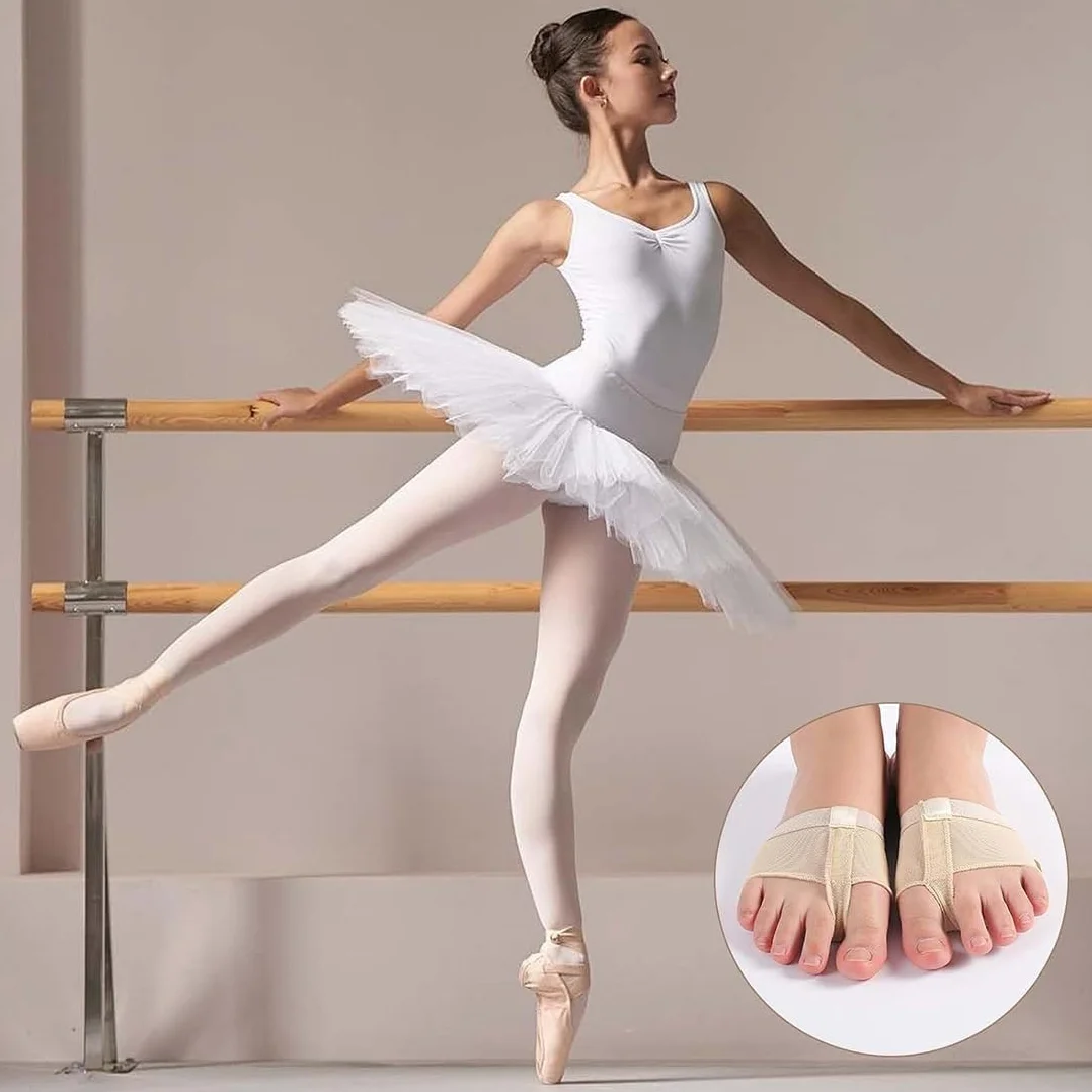 Almohadillas antideslizantes para ballet, almohadillas metatarsianas, cordones para danza