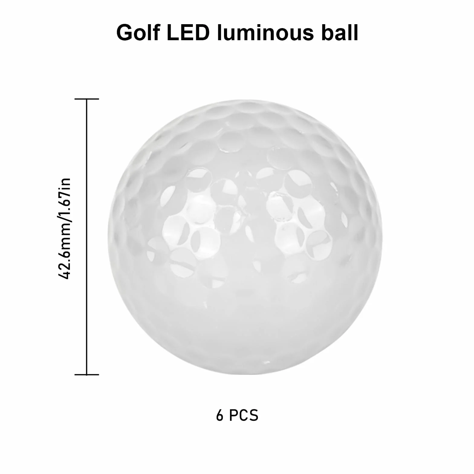 Pelotas de Golf LED Luminosas Light Up Flashing Glowing para Entrenamiento Nocturno 6 Colores