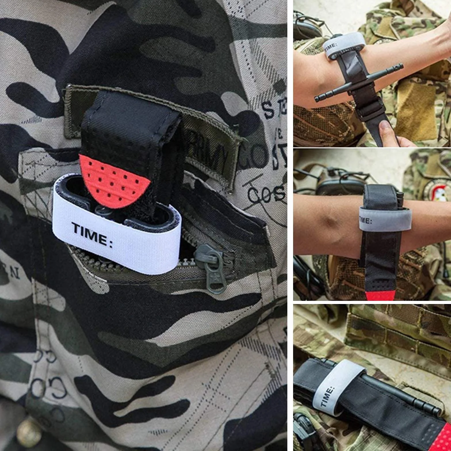 Torniquete con Soporte Táctico Militar 4 Piezas para Acampar Senderismo