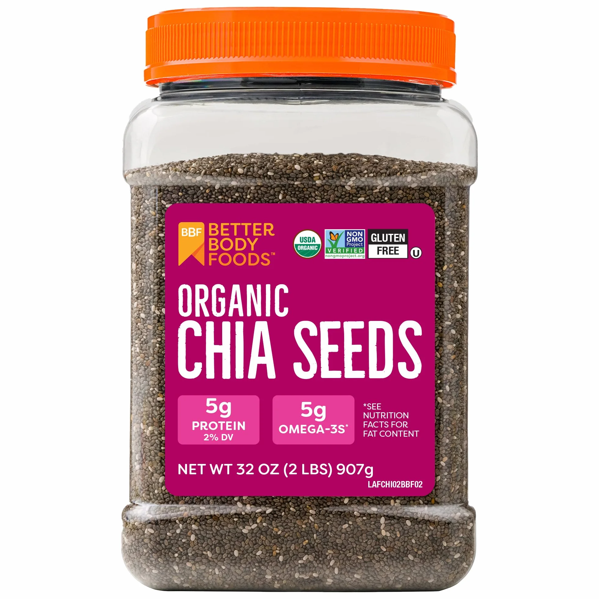 BetterBody Foods Organic Chia Seeds 2 lbs