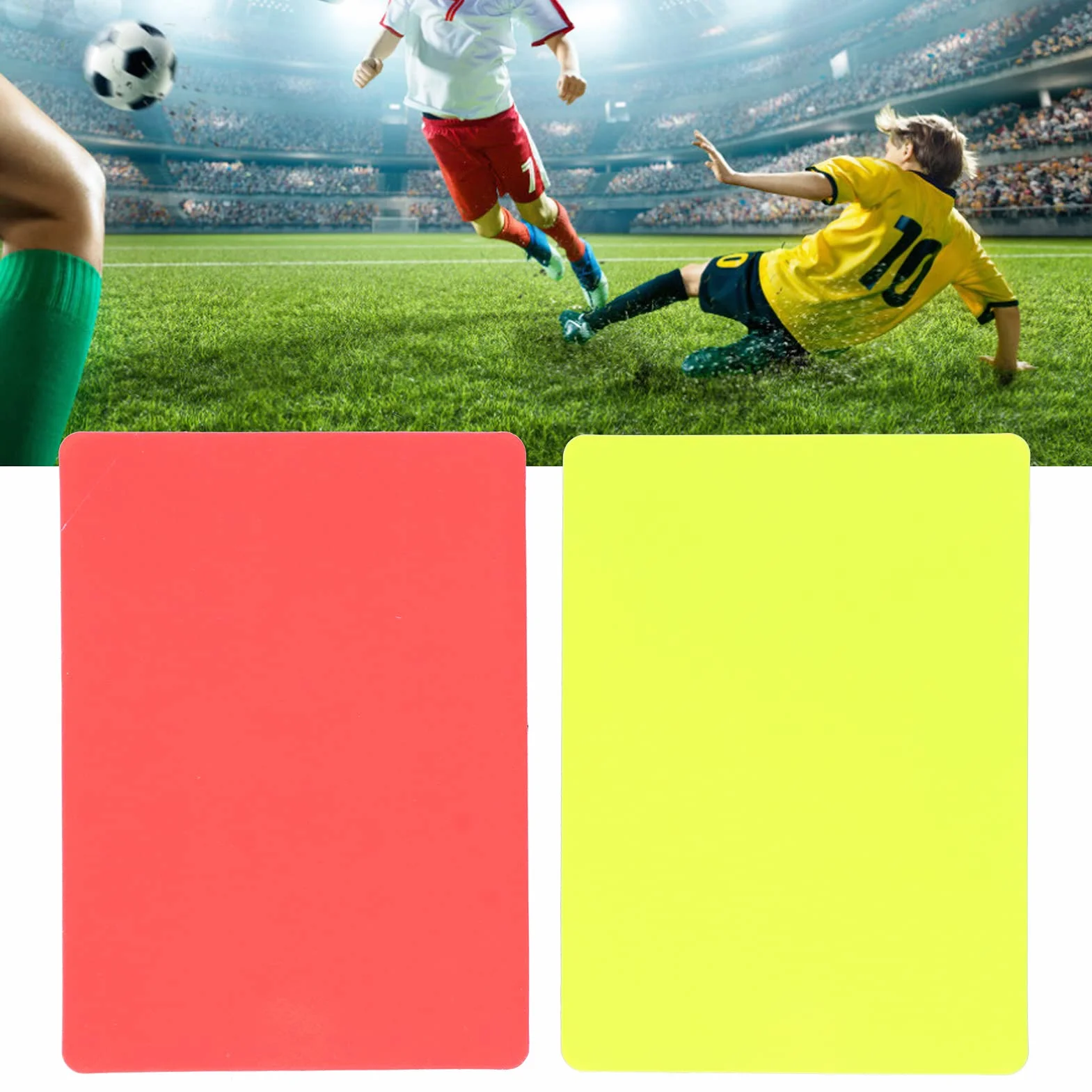 Longzhuo Juego de 5 Tarjetas de árbitro de fútbol Rojo y Amarillo