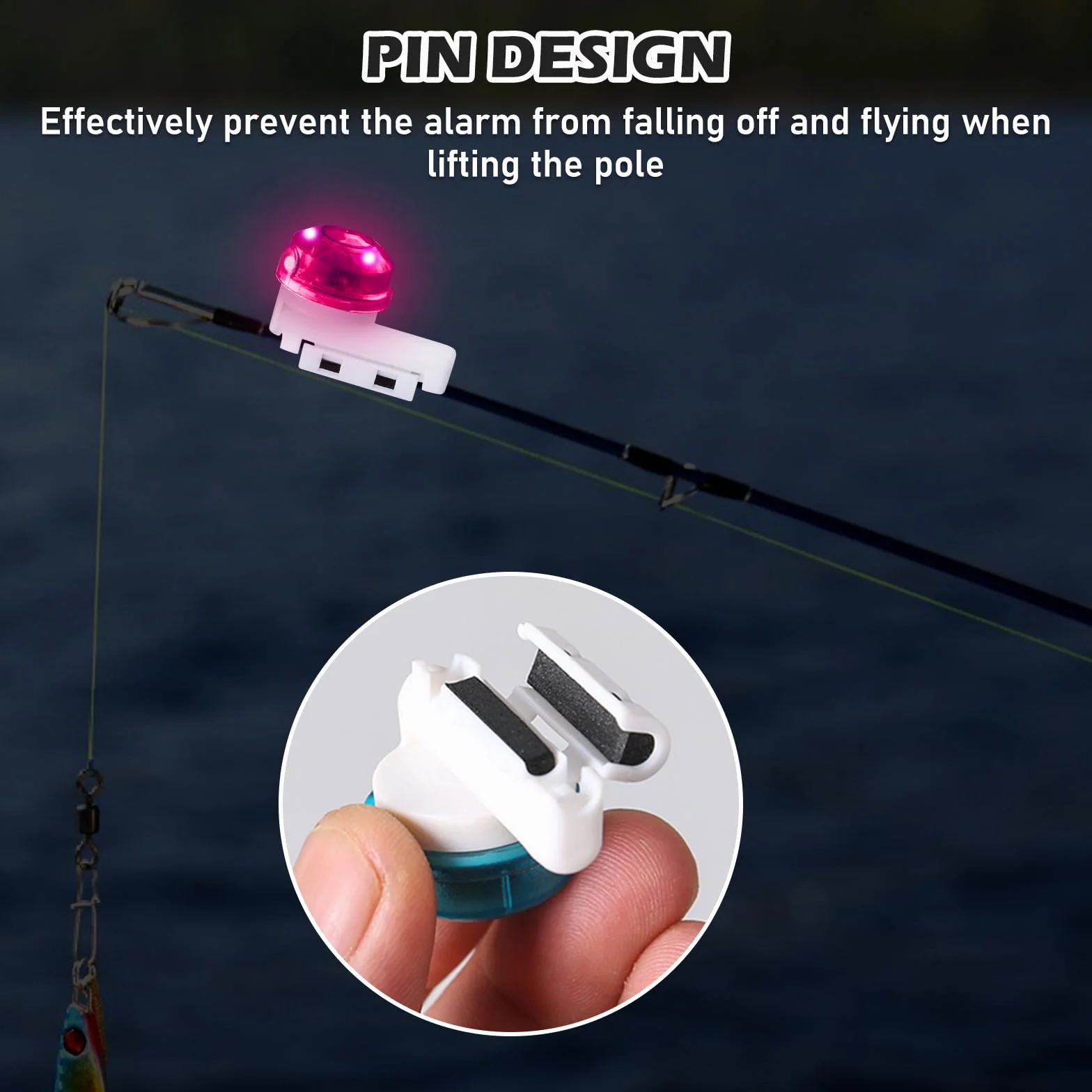 Alarmas de Picada de Pesca LED, 3 Piezas Indicadores Electrónicos para Caña de Pescar
