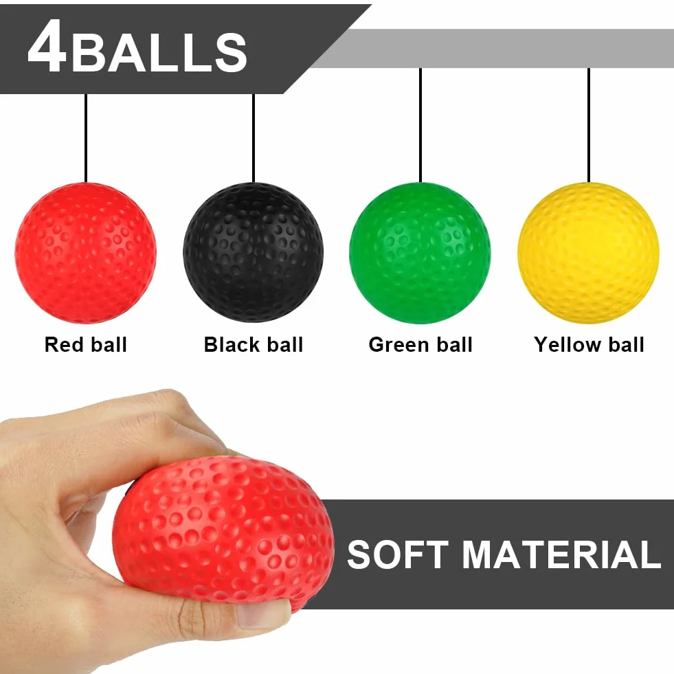 flintronic Pelota de Reflejos Boxeo, Bola de Entrenamiento de Boxeo con Diadema para Fitness MMA Muay Thai