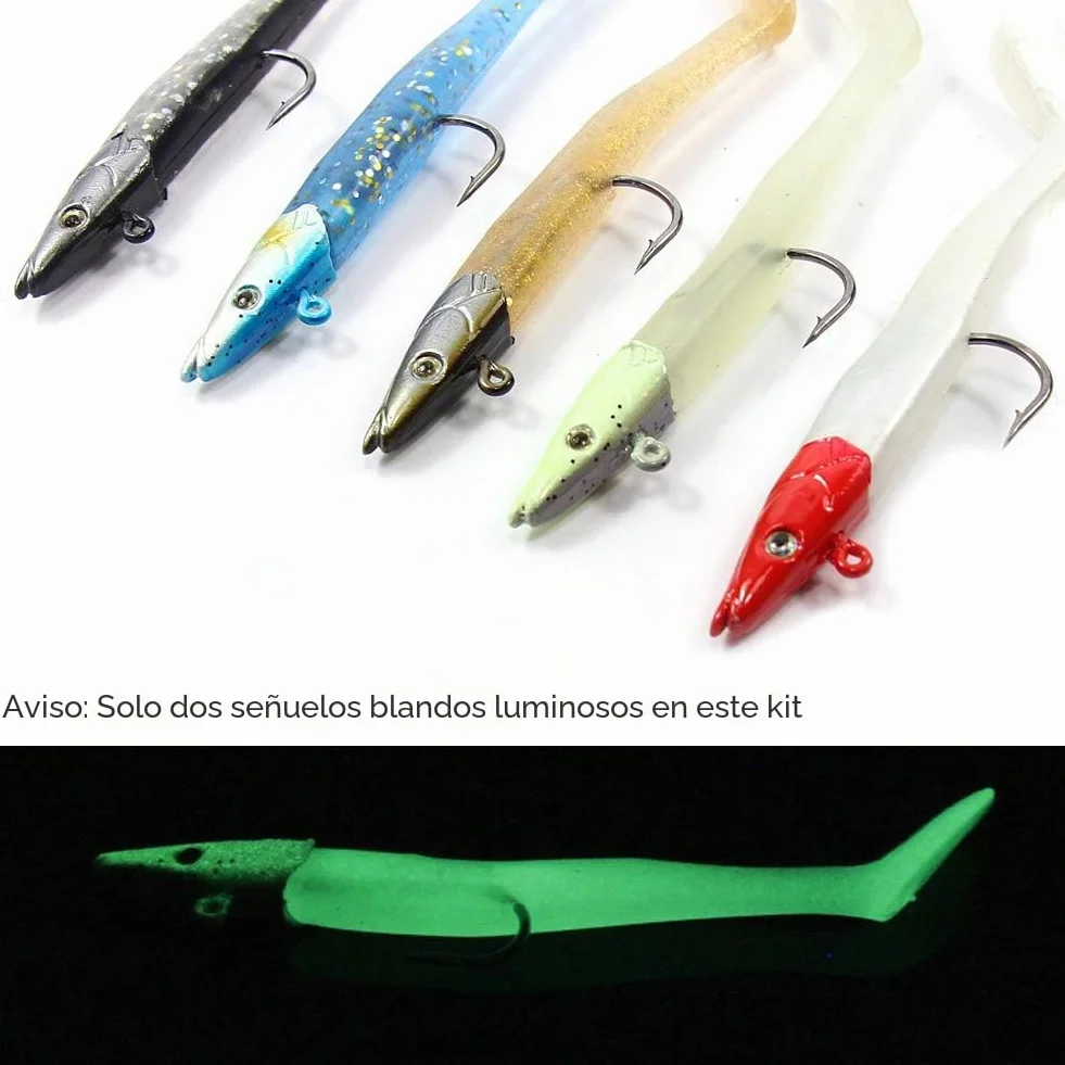 Conjunto 10 peces goma 11 cm 18.5 g pesca depredadores
