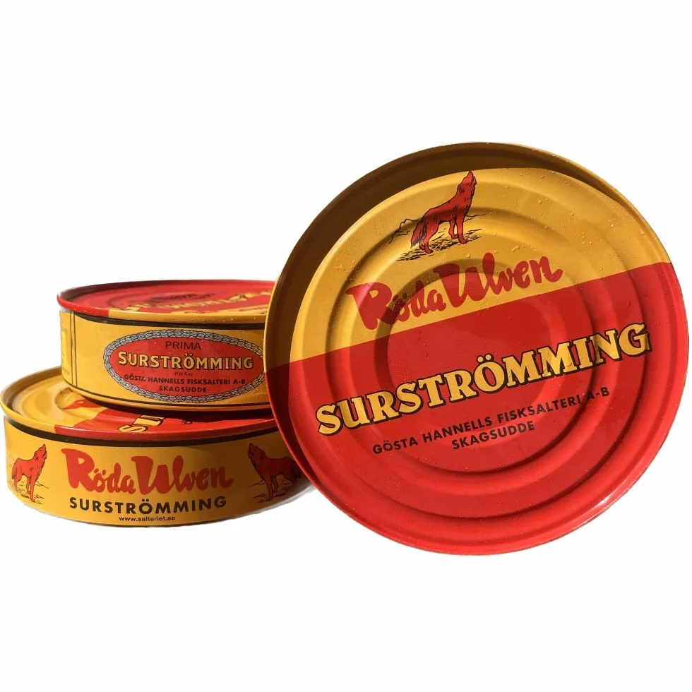 Surströmming ARENQUE | Especialidad sueca | Röda Ulven 300g/400g Lata (arenque fermentado) | Desafío Surströmming | Pescado de Suecia
