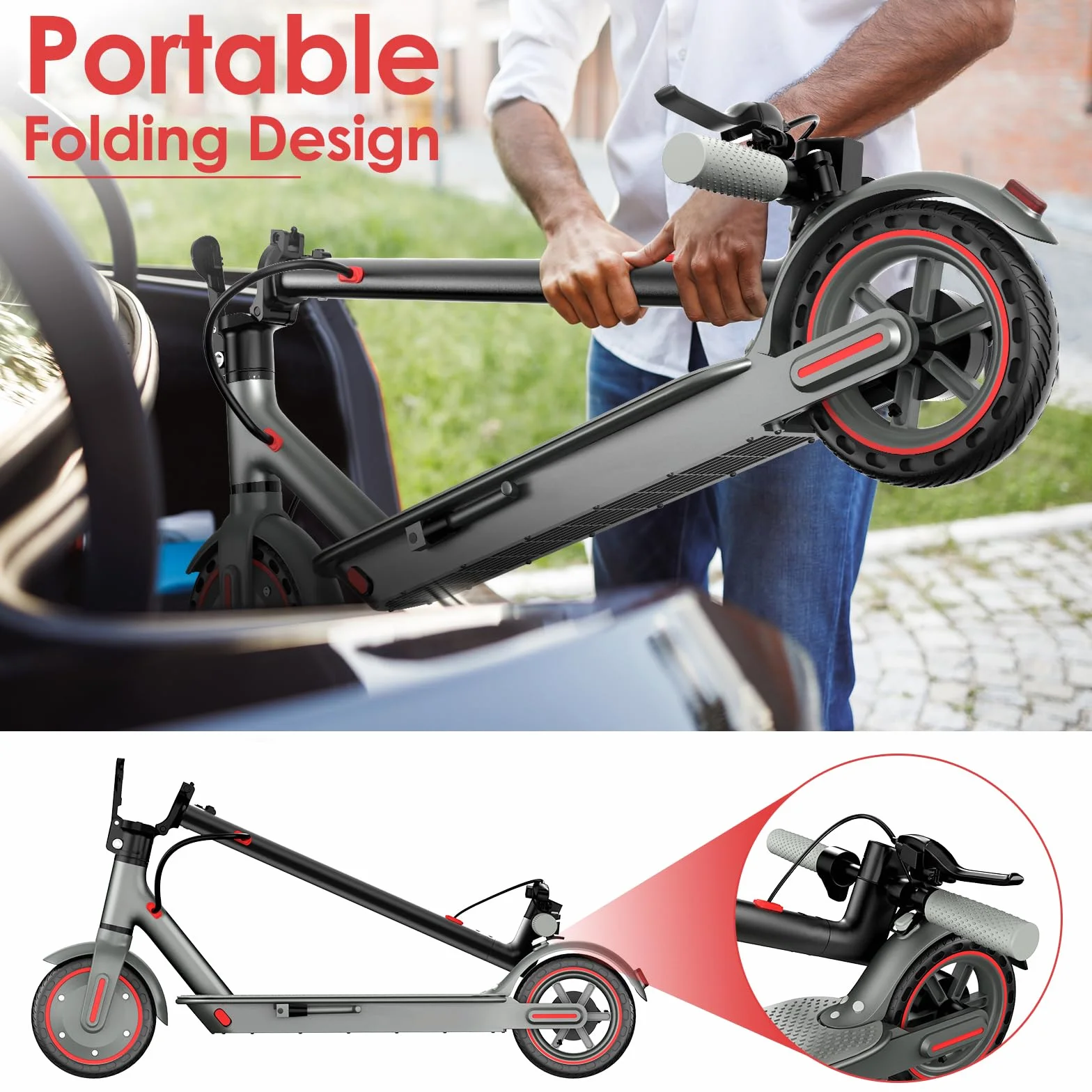 Patinete Eléctrico 350W/500W 25 km/h 35-48 km Autonomía 8.5"-10" Neumáticos Adultos Dual Frenado App