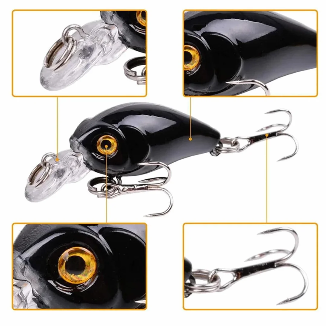 Juego De 5 Cebos Artificiales Señuelos Pesca Spinning Mar Flotante Agua Salada Trucha Perca Salmón