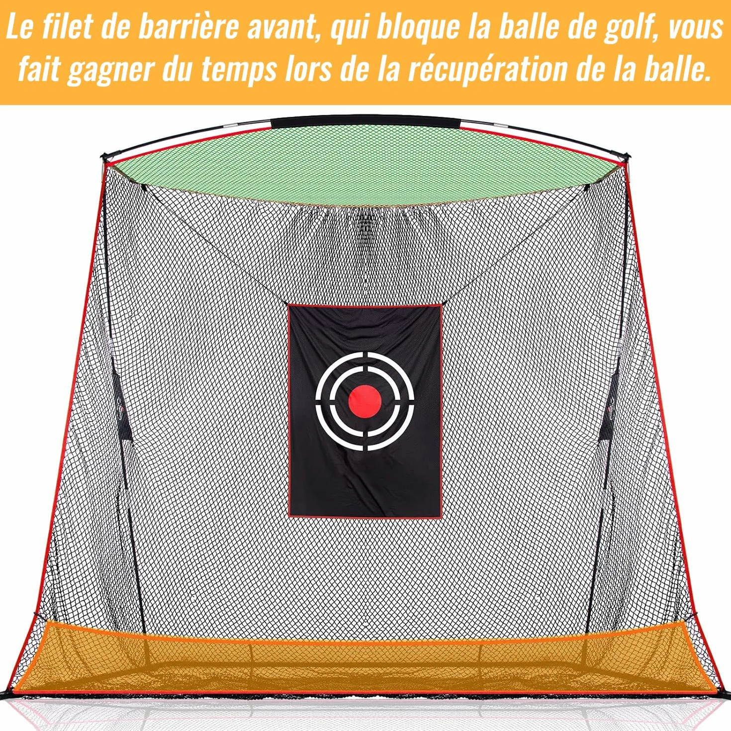 Kapler Red de golf 3 x 0,9 x 2,4 m para interiores y exteriores con bolsa de transporte
