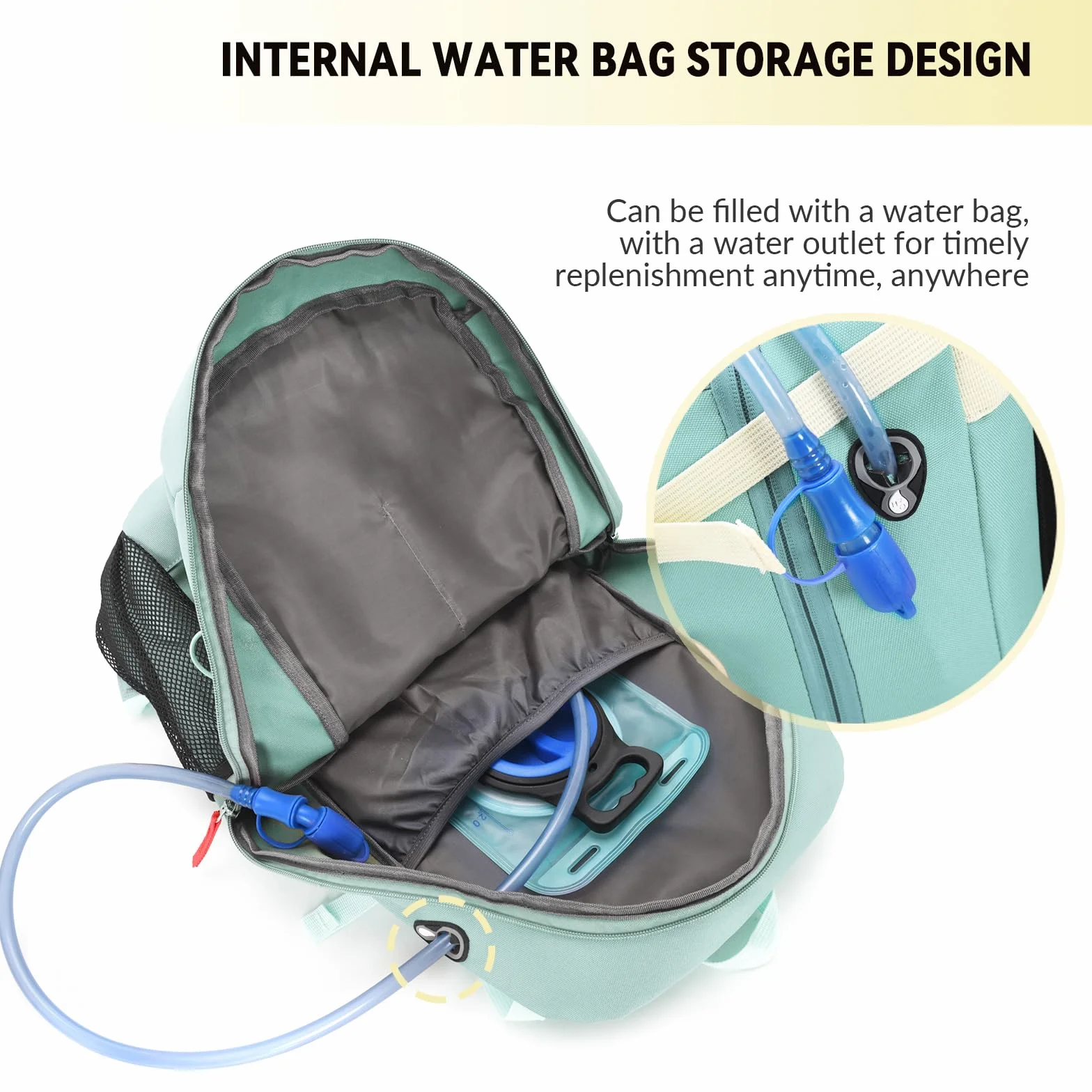 Bseash Mochila de senderismo impermeable 40L con cubierta de lluvia para viaje