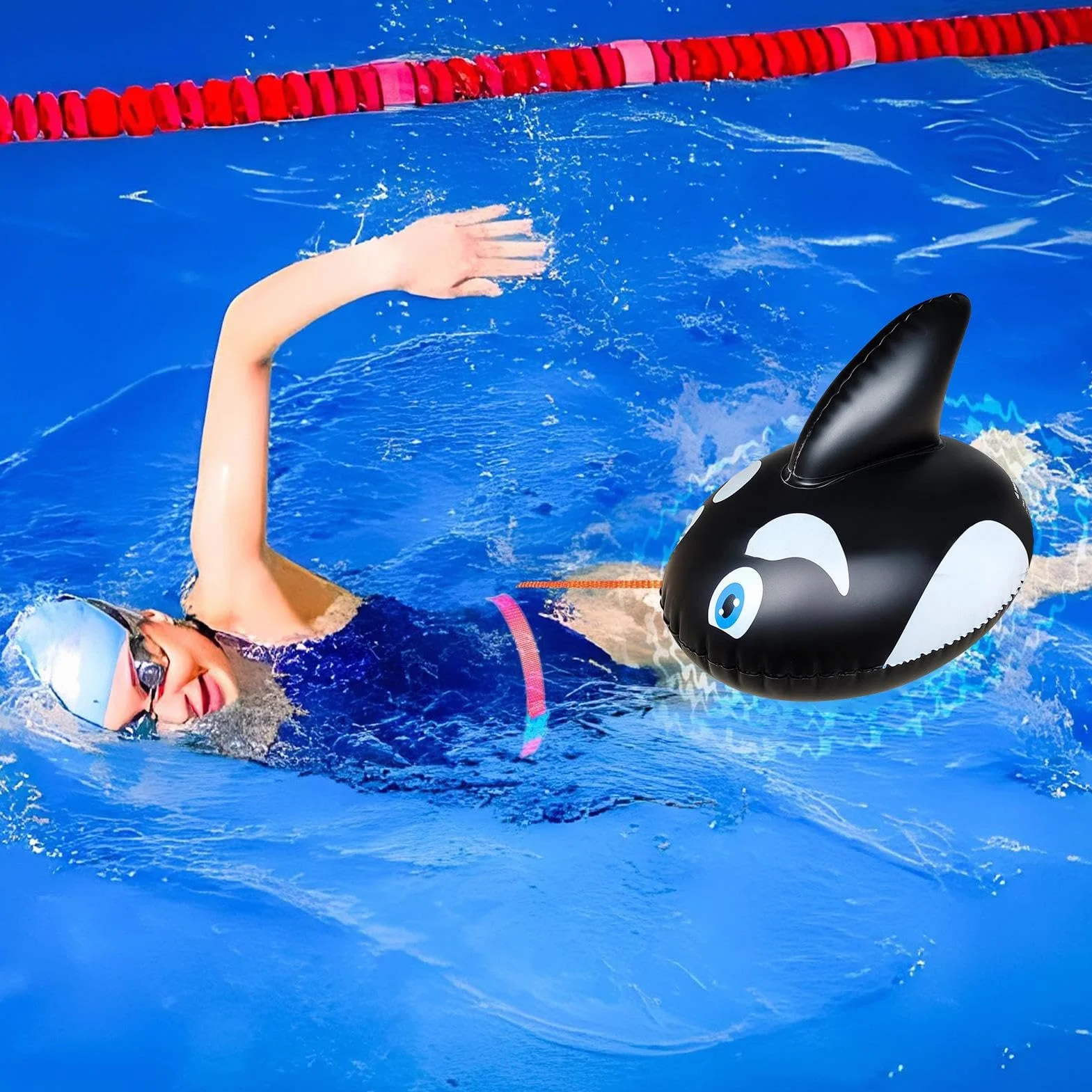 Boya de natación en aguas abiertas Flotador de alta visibilidad Entrenamiento seguro