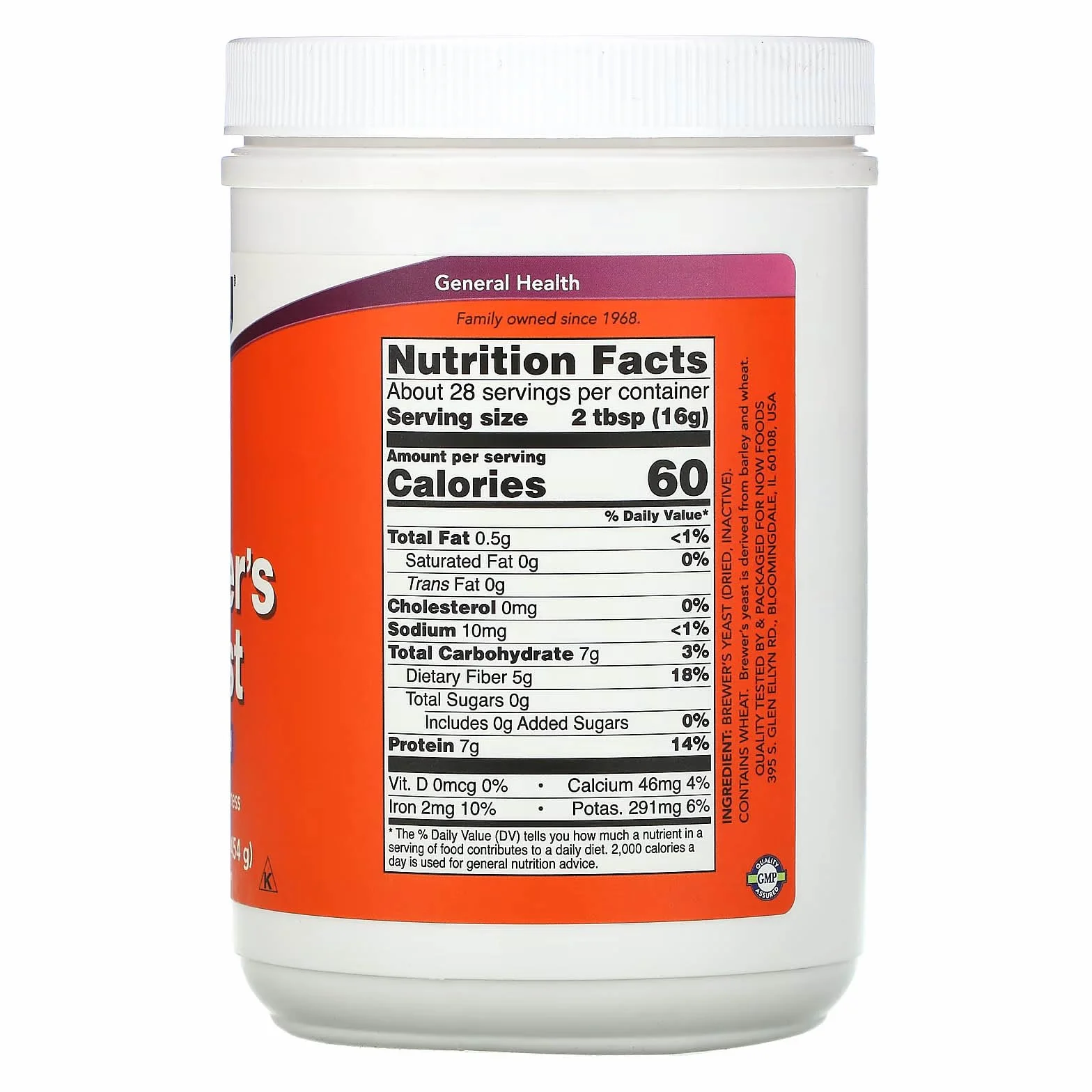 NOW Foods Brewer's Yeast, 1 Pound (Pack of 2)