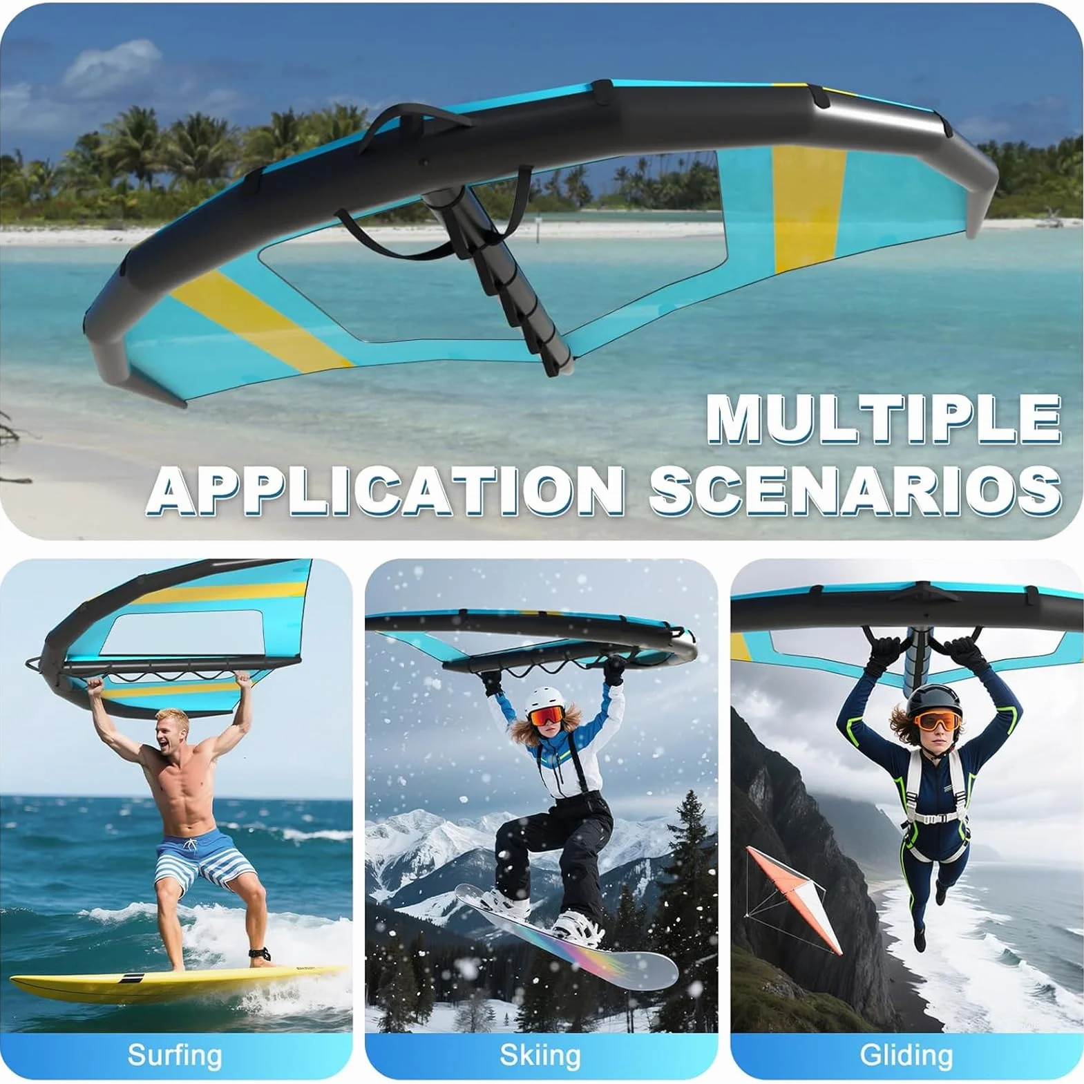 ala Hinchable para Deportes Acuáticos 4㎡ 5㎡ 6㎡ con Ventana, Wing Foil, Kitesurf, Windsurf