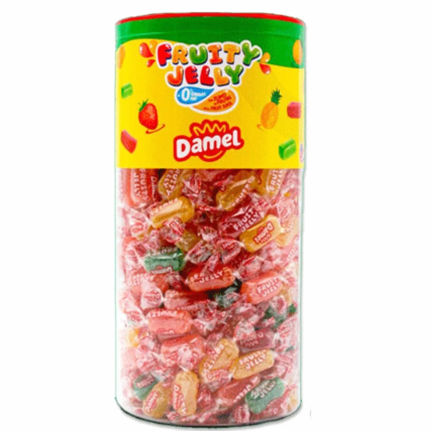Fruity Jelly Damel Caramelos Envueltos 0% Grasas - Tarro Reutilizable | Contiene 1,7kg
