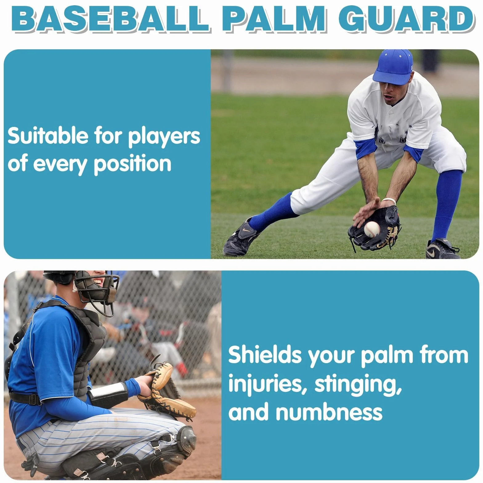 Protectores de Palma de Silicona para Absorción de Impactos, Accesorio de Entrenamiento para Béisbol y Sóftbol (2 Tamaños)