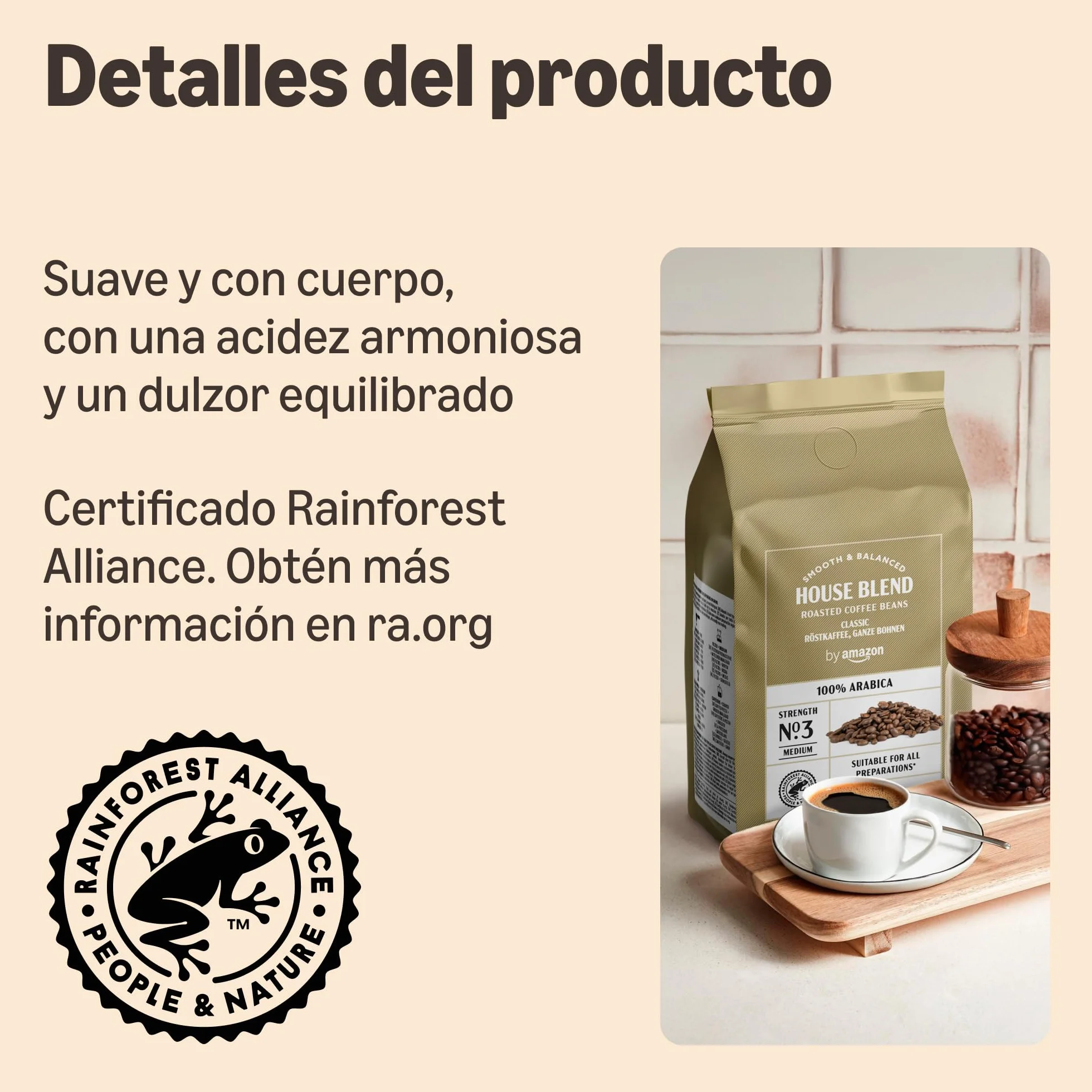 Café En Grano Natural Classico, tueste medio, Puro arabica, certificado Rainforest Alliance, 1 kg (Paquete de 2)