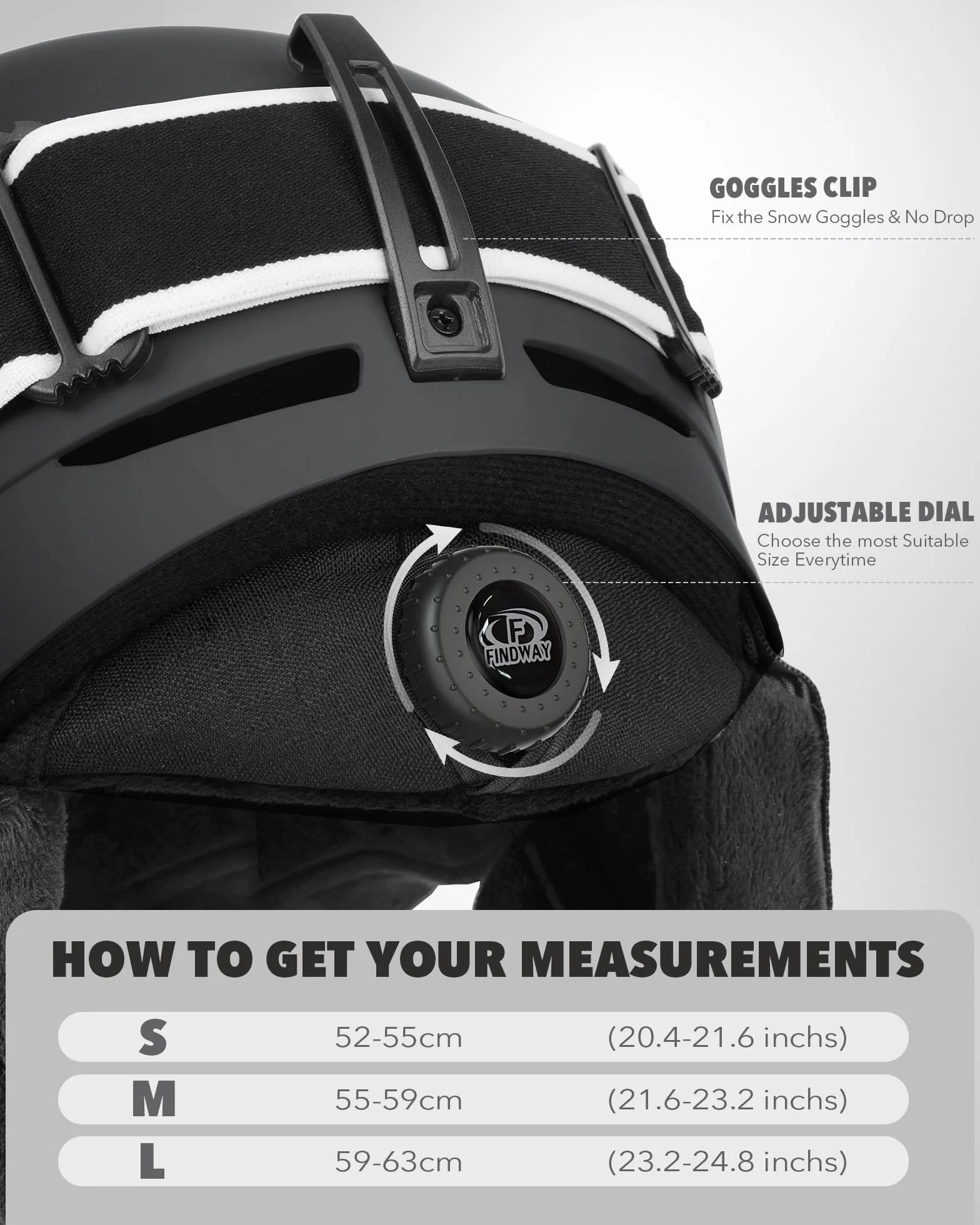 Findway Kit Casco Esquí con Gafas Esquí Snowboard Hombres Mujeres Jóvenes