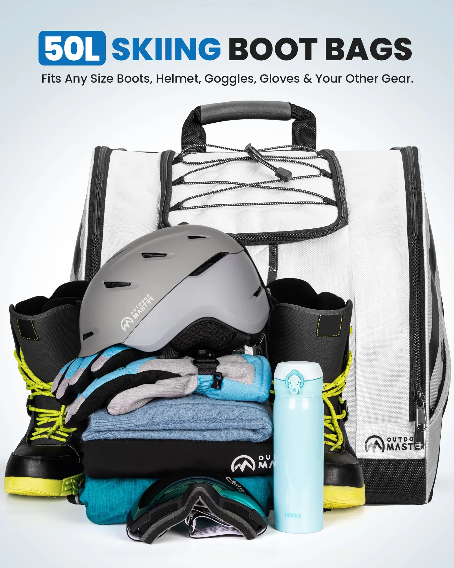 OutdoorMaster Bolsa para Botas 50 L Impermeable para Esquí y Snowboard