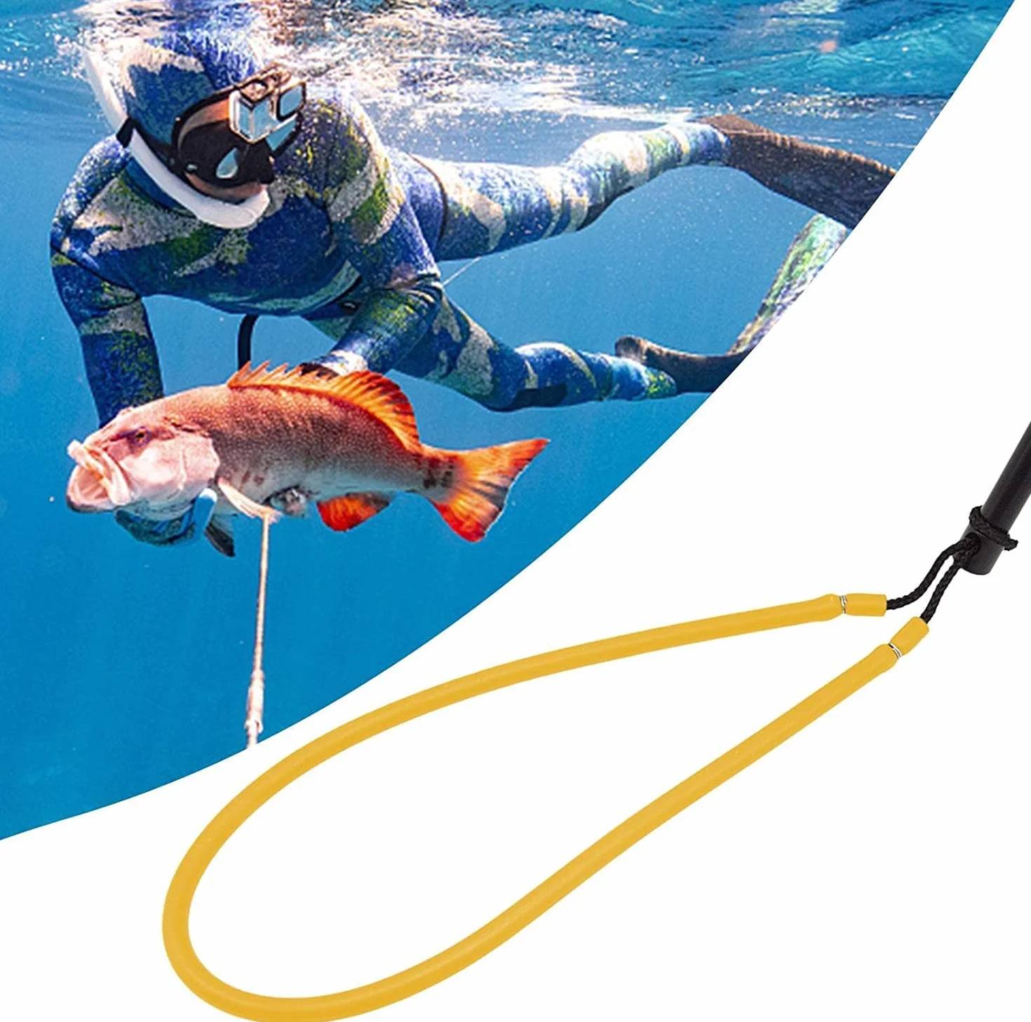 ZALTAS Eslinga Hawaiana de Goma para Pesca Submarina Resistente, Arpón de Expulsión Rápida (Amarillo)