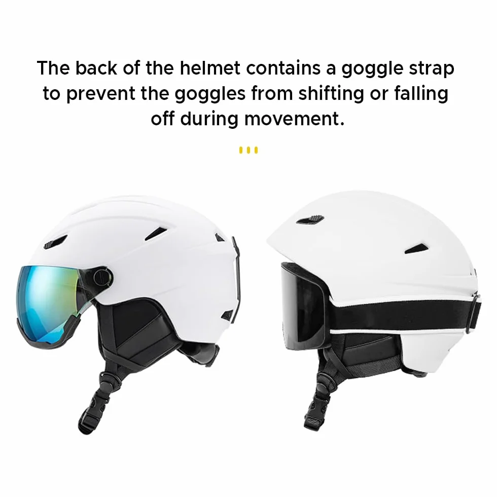 Lixada Casco de esquí Integrado con Gafas de Visera extraíbles para Hombres y Mujeres