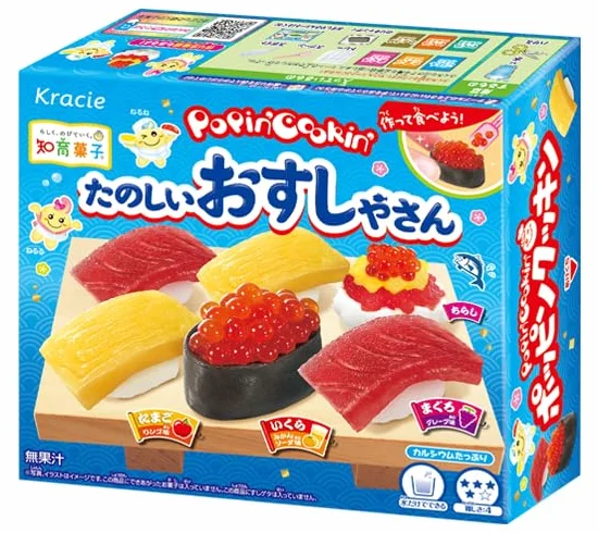 Popin' Cookin' Kit de Manualidades Japonesas, Incluye Pasteles, Sushi, Hamburguesas y Dulces, Set de 5 Kits DIY, kawai, k-pop, japon (sushi)