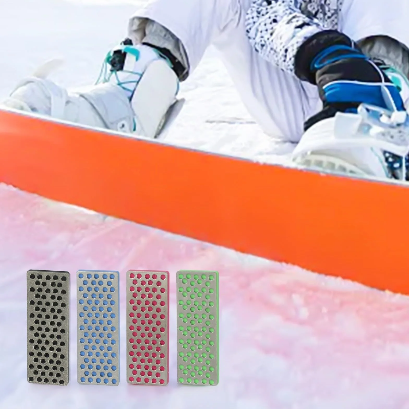 Diamond Hand Polishing Pads 4-Pack Snowboard Edge Tuner Ski Edge Sharpener