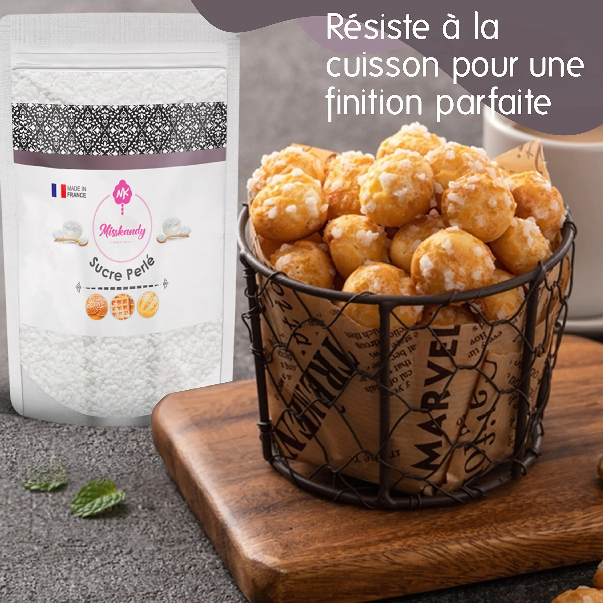 Azúcar Perlado 900 Gr, por Hornear Gofres, Rollos, Roscón y como Decoración de Dulces