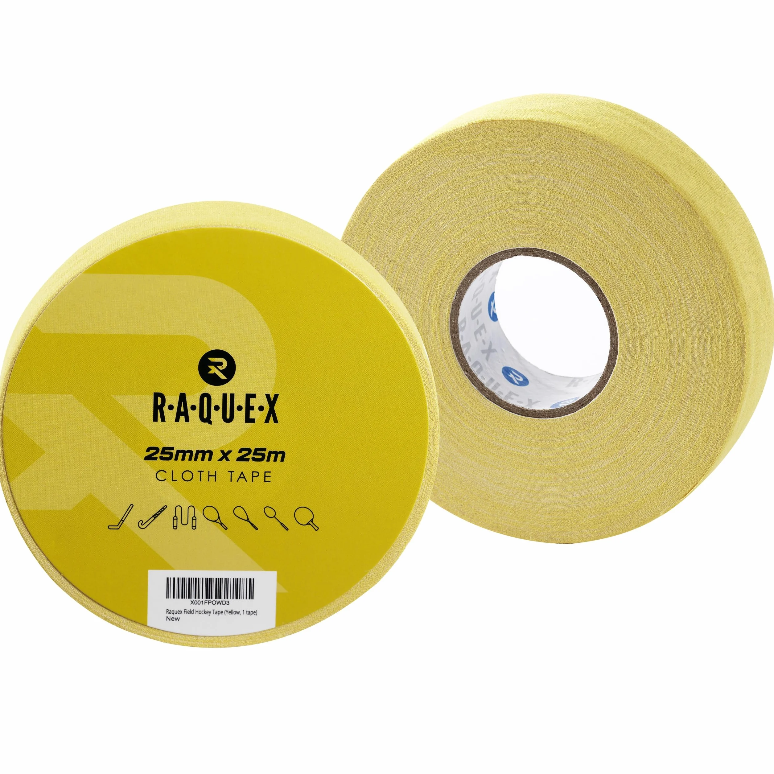 Raquex Cinta de Tela para Deportes: Palos de Hockey, Tenis, Squash, Bádminton y más, Resistente al Agua