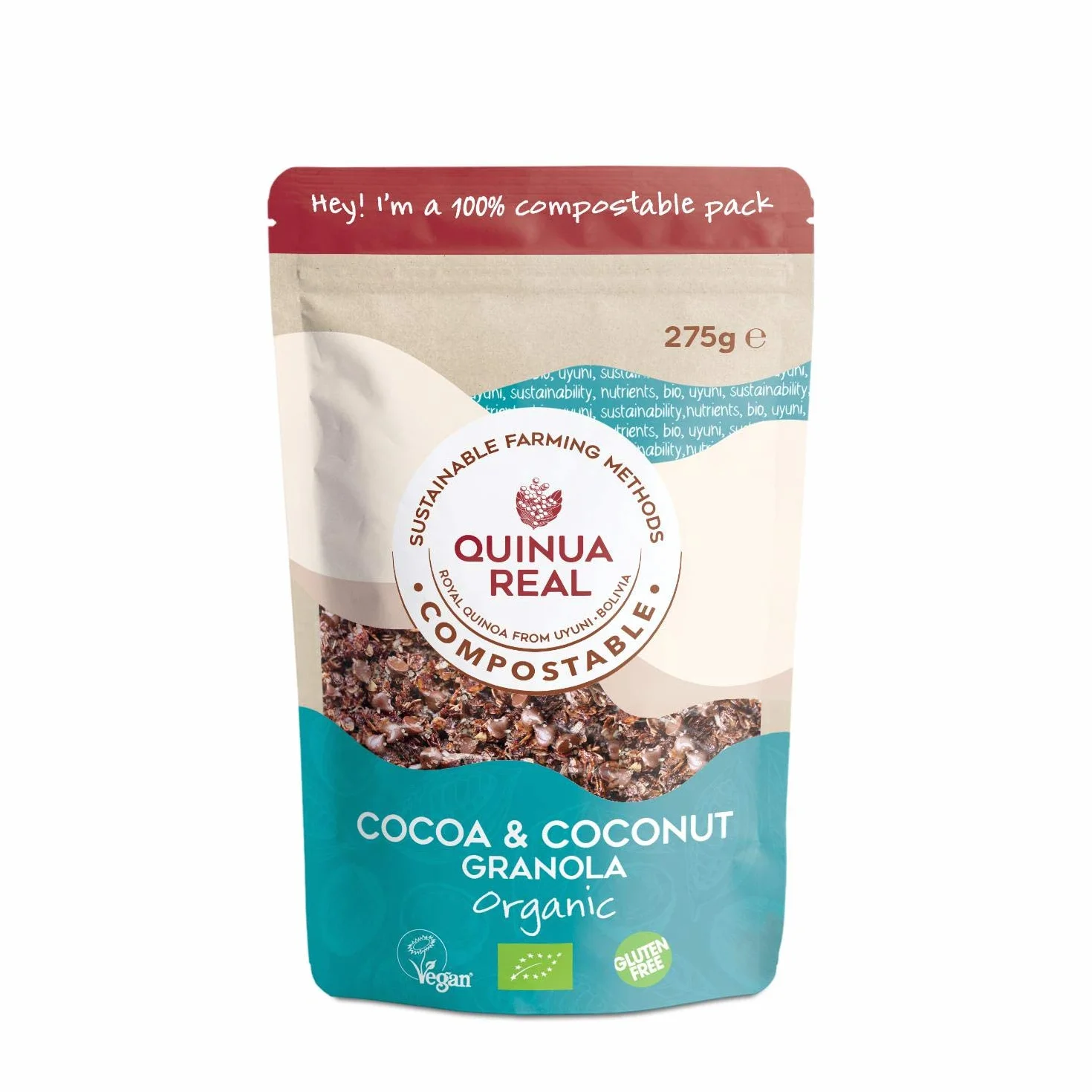 Granola de quinoa real con cacao y coco sin gluten BIO - Quinua Real - 275g