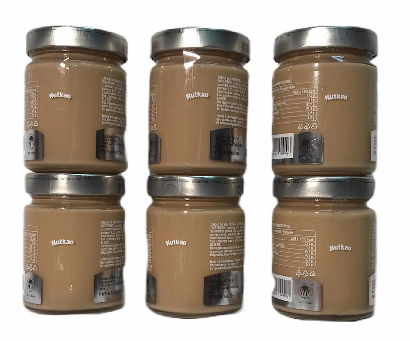 Nutkao gran cremeria 6x350gr crema de leche y avellanas crema de avellanas italiana