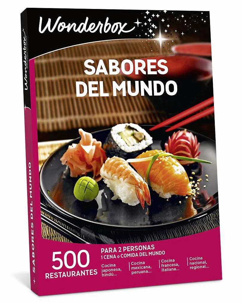 WONDERBOX Caja Regalo -SABORES del Mundo- 500 restaurantes para Dos Personas