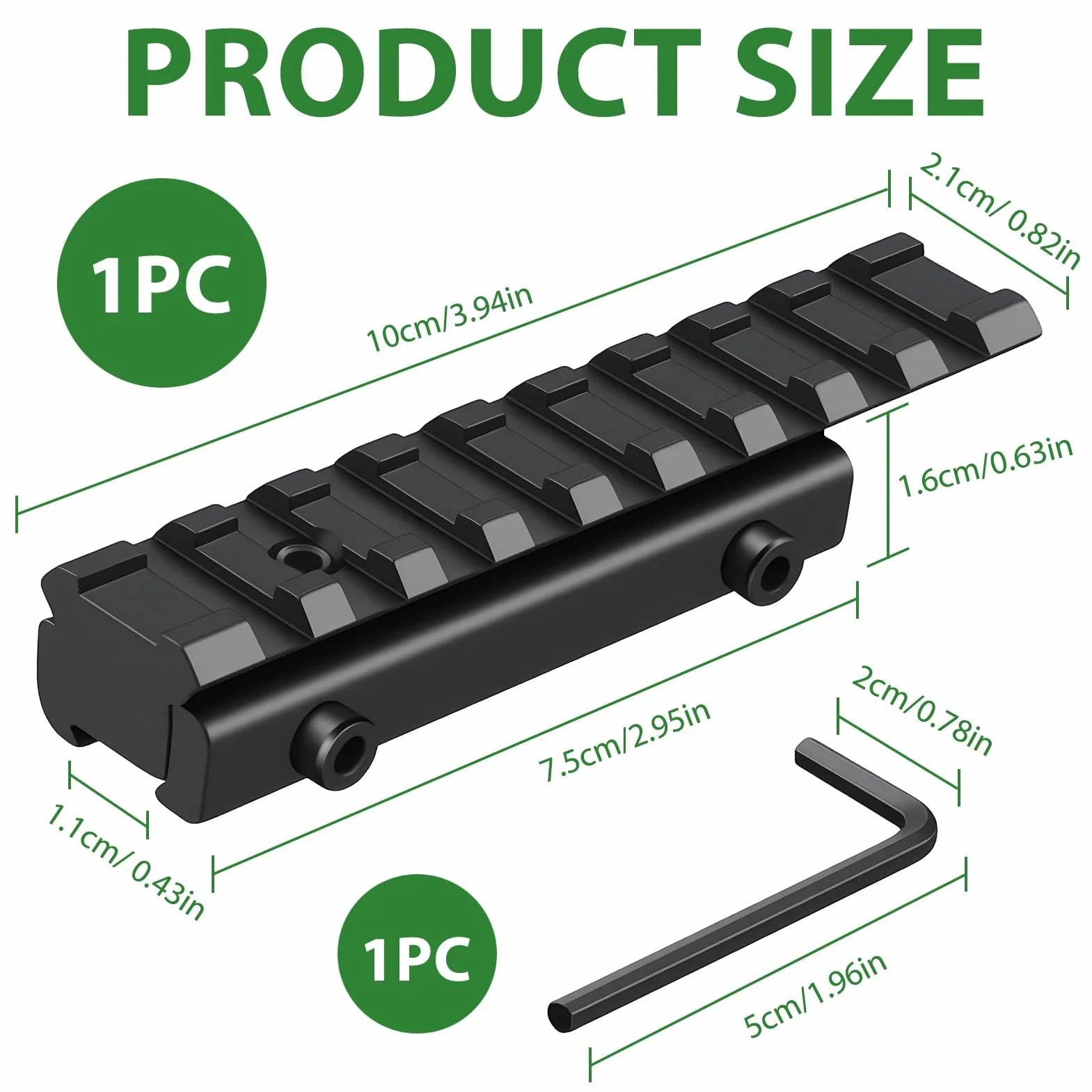 Convertisseur de Montage AR 11 mm Queue d'Aronde Vers 20 mm Picatinny, Adaptateur Profil Bas