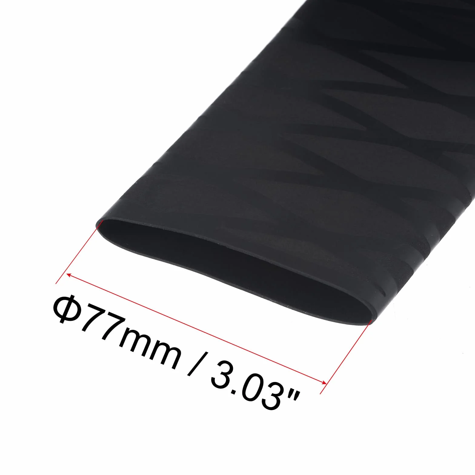 sourcing map Termorretráctil Envoltura Tubería 50mm Diámetro 77mm Plano 1.6pies 2:1 Relación Negro