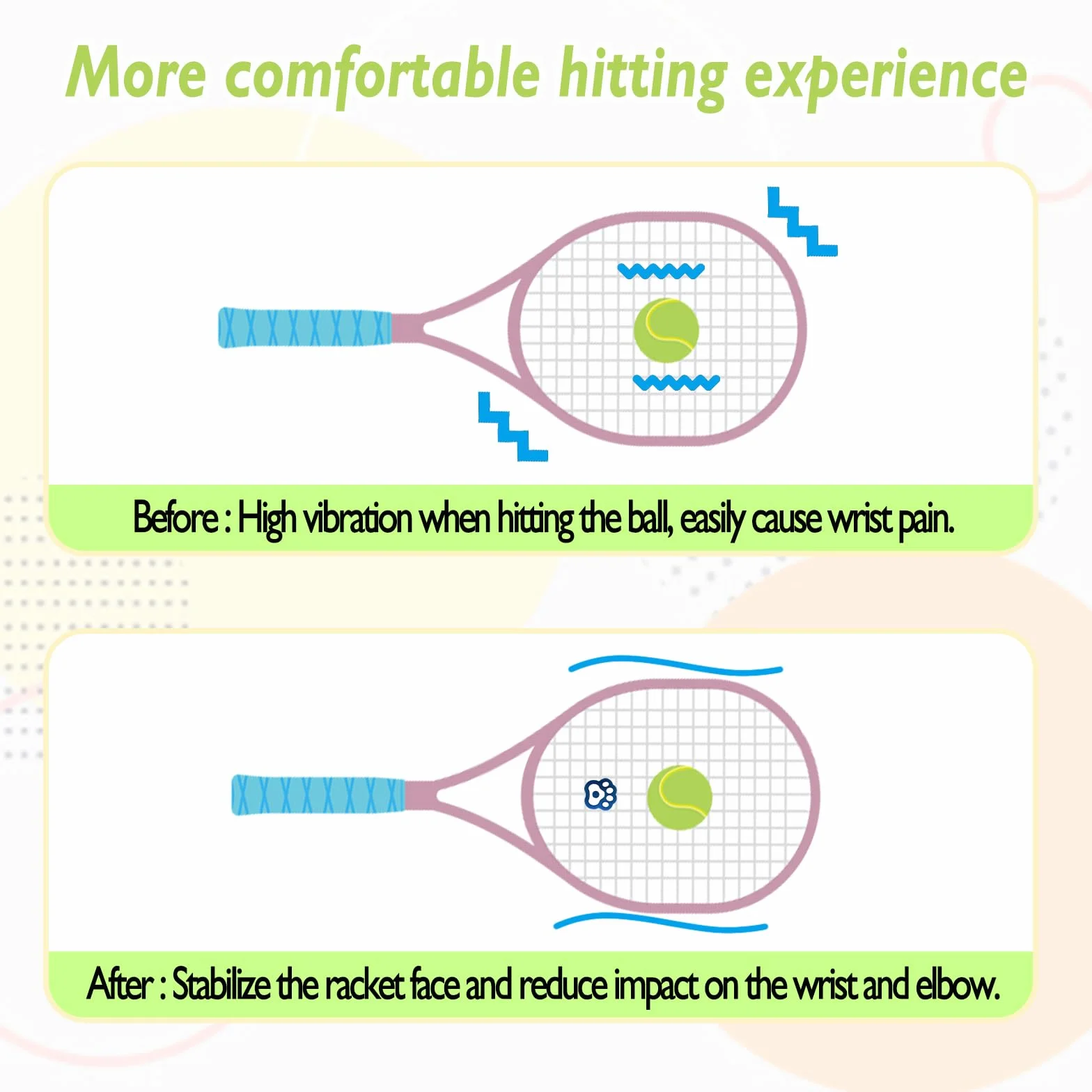 Amortiguadores de tenis de silicona para raquetas de tenis, bádminton y squash, forma de garra de gato
