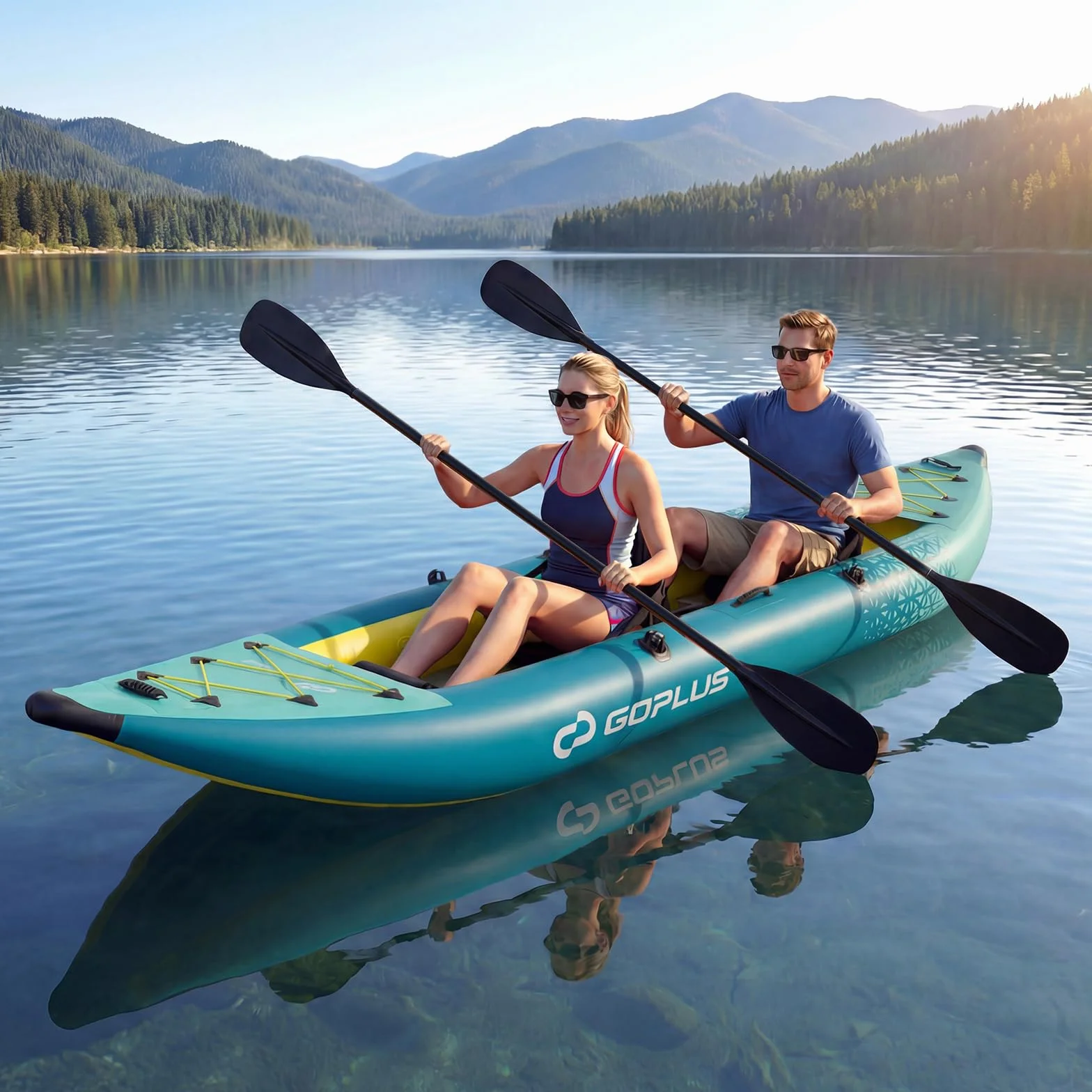 COSTWAY Kayak Hinchable 2 Plazas 381 cm Portátil 230 kg