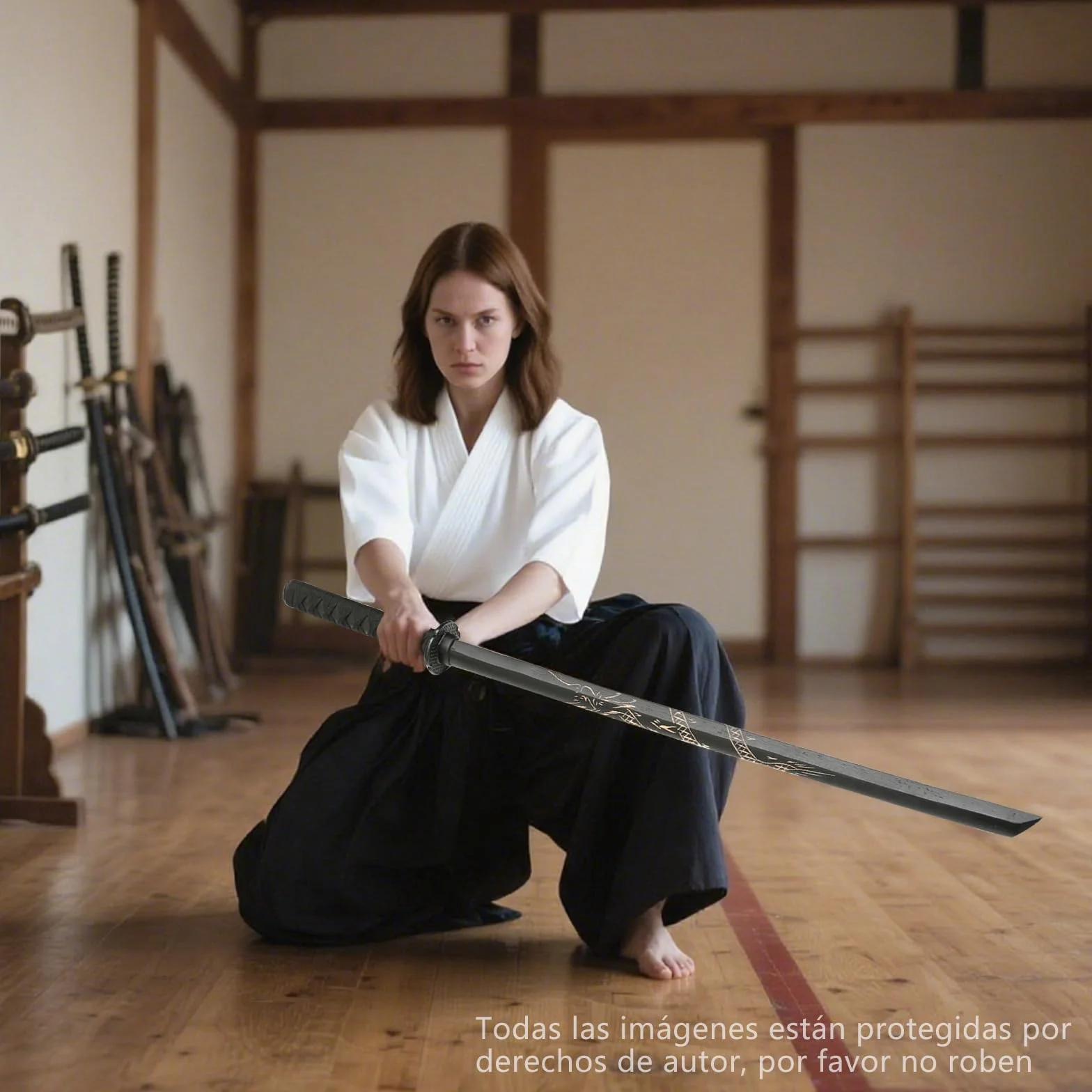 Bokken Kendo Espada Katana de Madera para Entrenamiento Cosplay (Dragón)