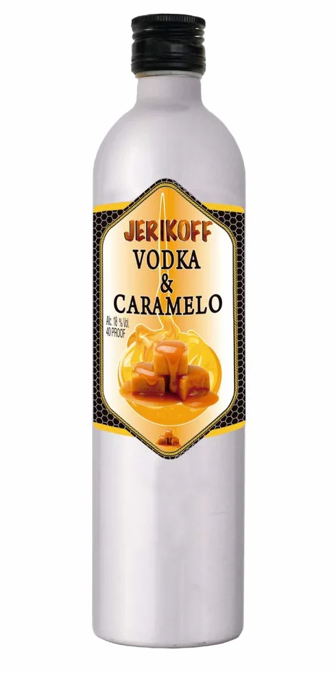 VODKA CARAMELO ALUMINIO JERIKOFF 70 CL.