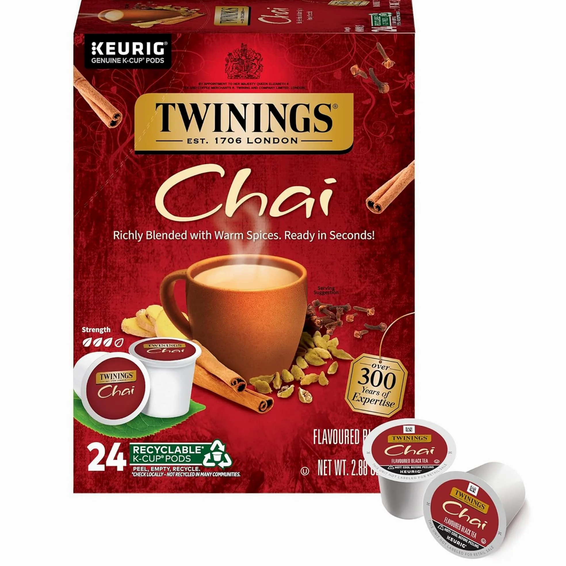 Twinings Chai Tea, Keurig K-Cups, 24 Count