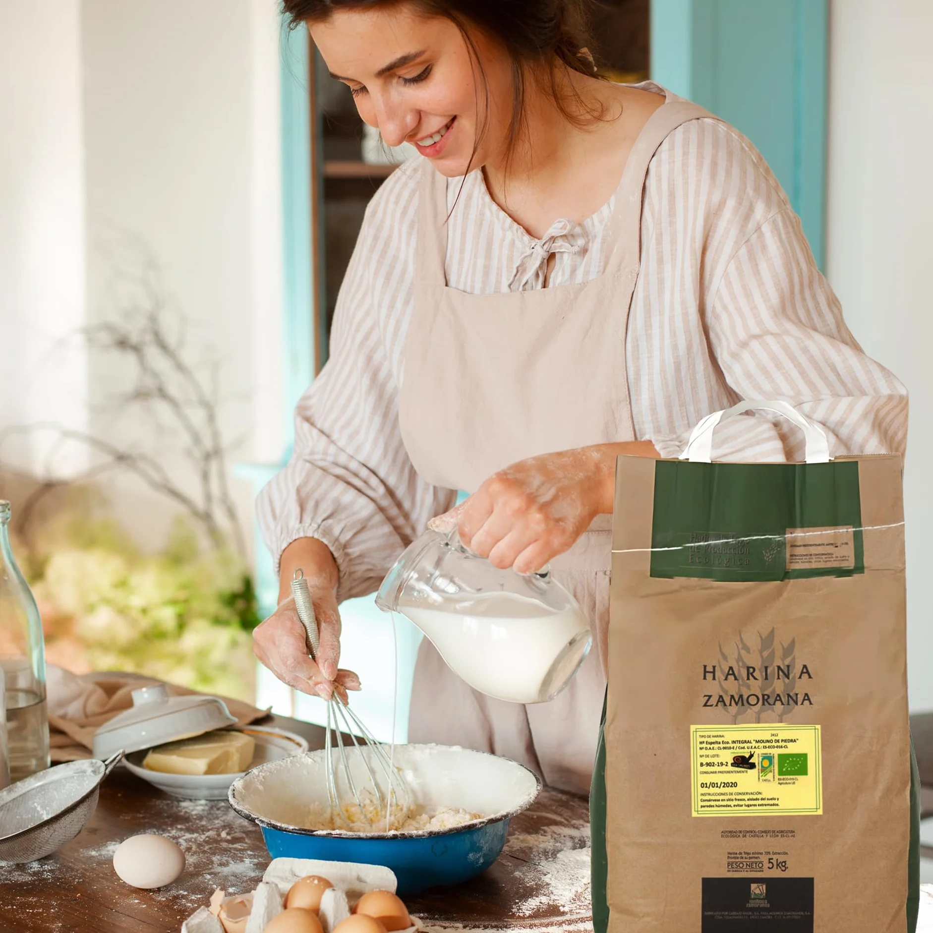Harina De Espelta Integral Ecológica | 5 Kg | De Molino De Piedra | Para Pan Y Repostería | Harina Espelta 100% Natural | Favorece El Tránsito Intestinal | Fibra Alta Y Sabor Tradicional