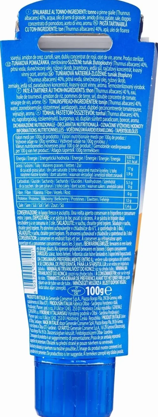 Italian Gourmet AS do MAR Patè Tonno Crema de atún 6 x 100 g untable + 400 g