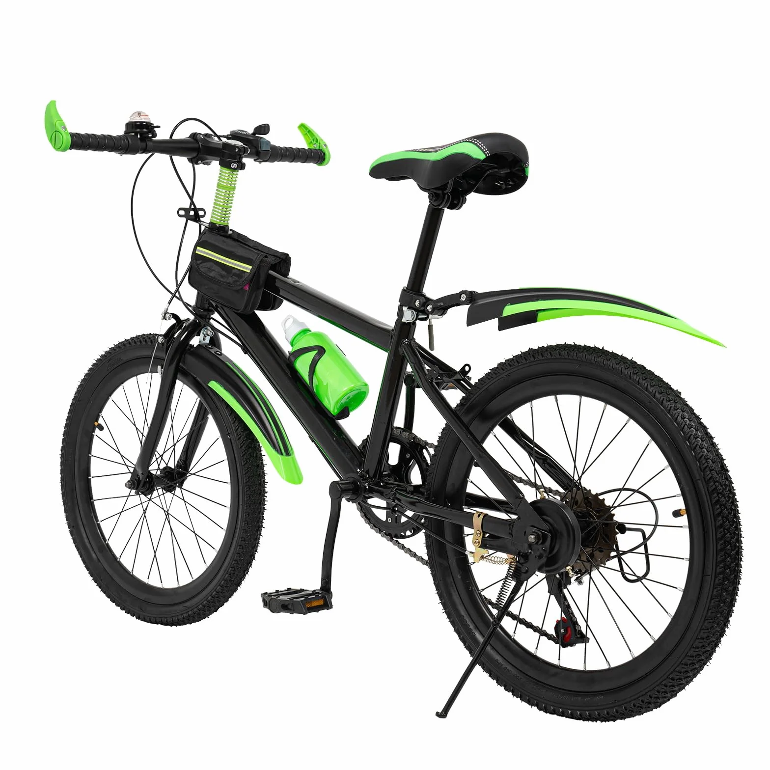 Bicicleta de montaña de 20 pulgadas, 6 velocidades, bicicleta de montaña para niños y niñas, bicicleta de montaña con campana de brújula y soporte para vaso de agua, bicicleta juvenil con